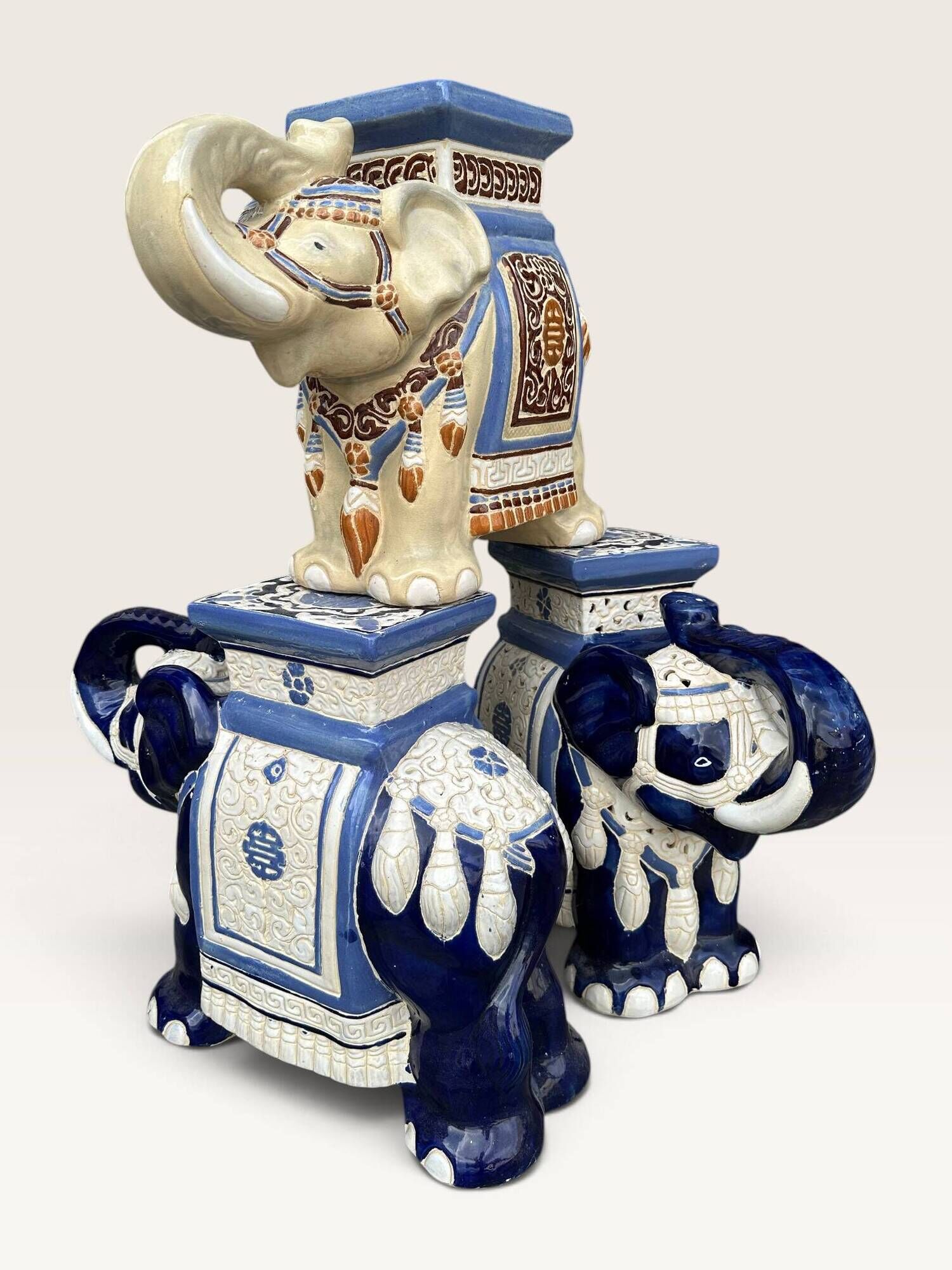 Elephant ceramic side table