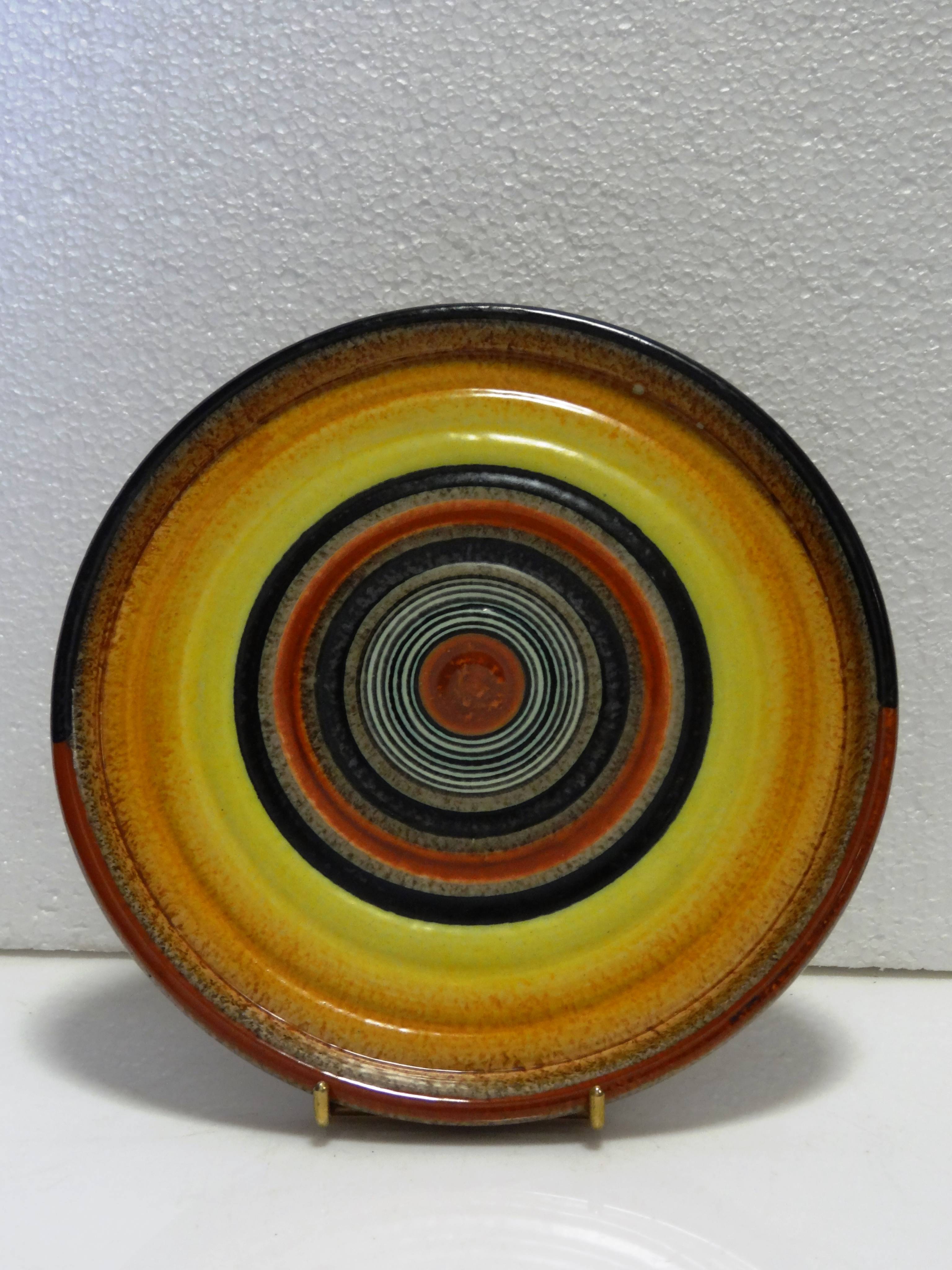 Polychrome circular dish MGA Tullio d'Albisola (Tullio Mazzotti)