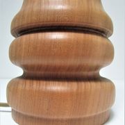 Pied de lampe XL bois massif veiné tourné vintage