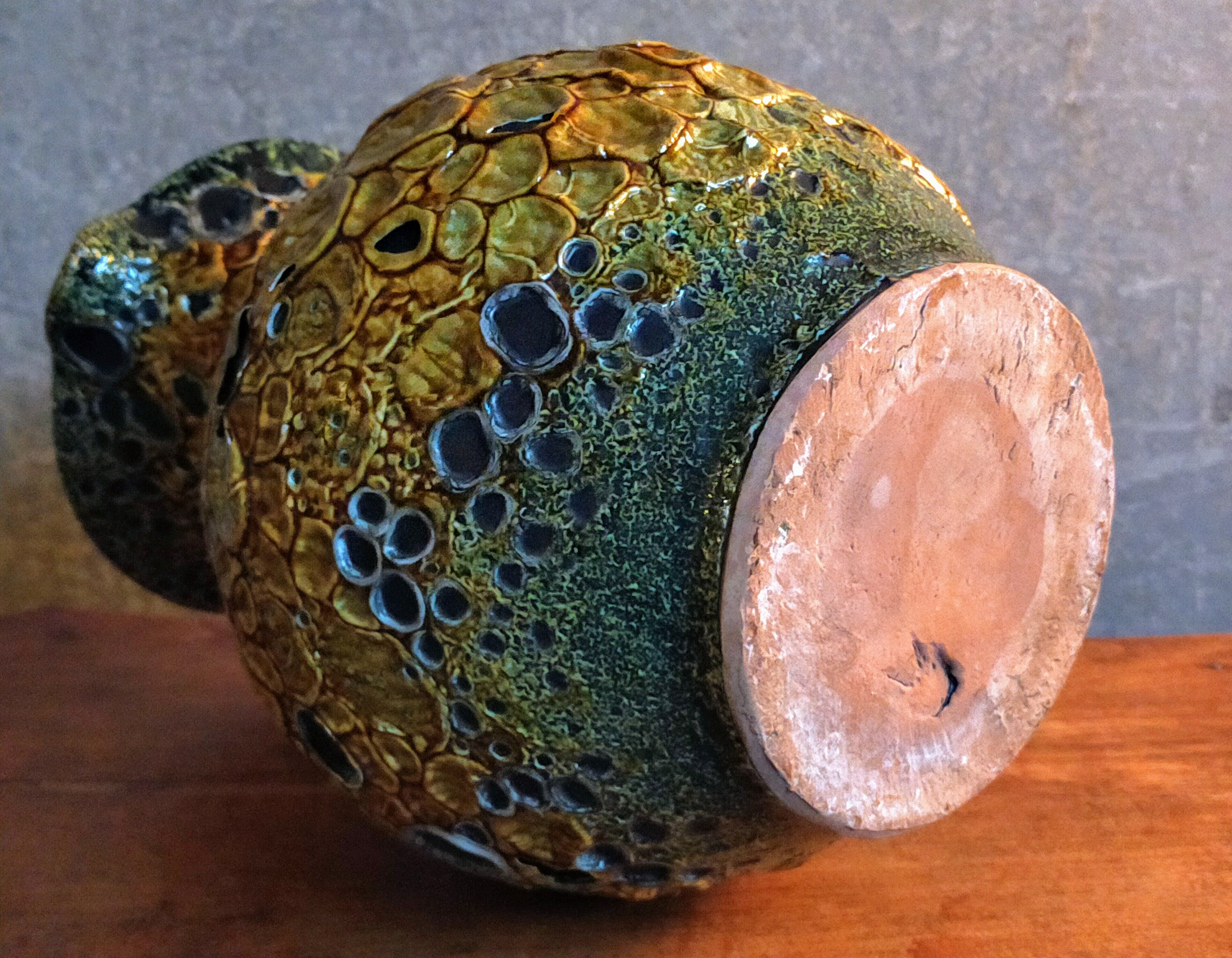 Vintage ceramic pitcher Fat Lava foams glaciers LE CYCLOPE, Annecy