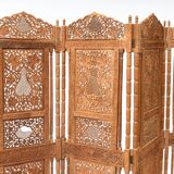 Indian four-leaf wooden screen