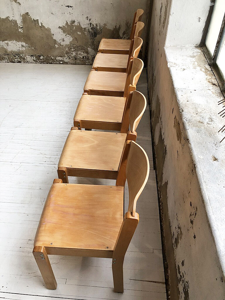 6 beech chairs 1980
