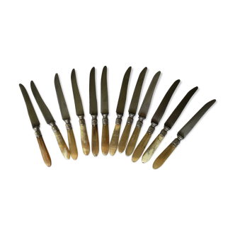 Service of 12 horned meat knives 1910