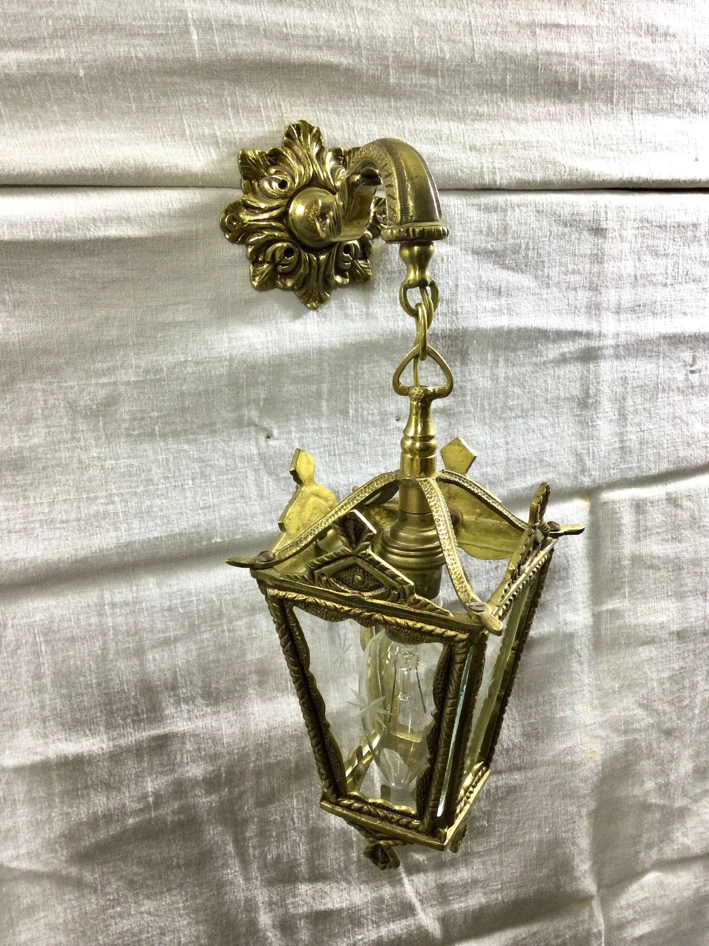 Bronze lantern with starry glasses