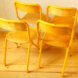 Four school chairs