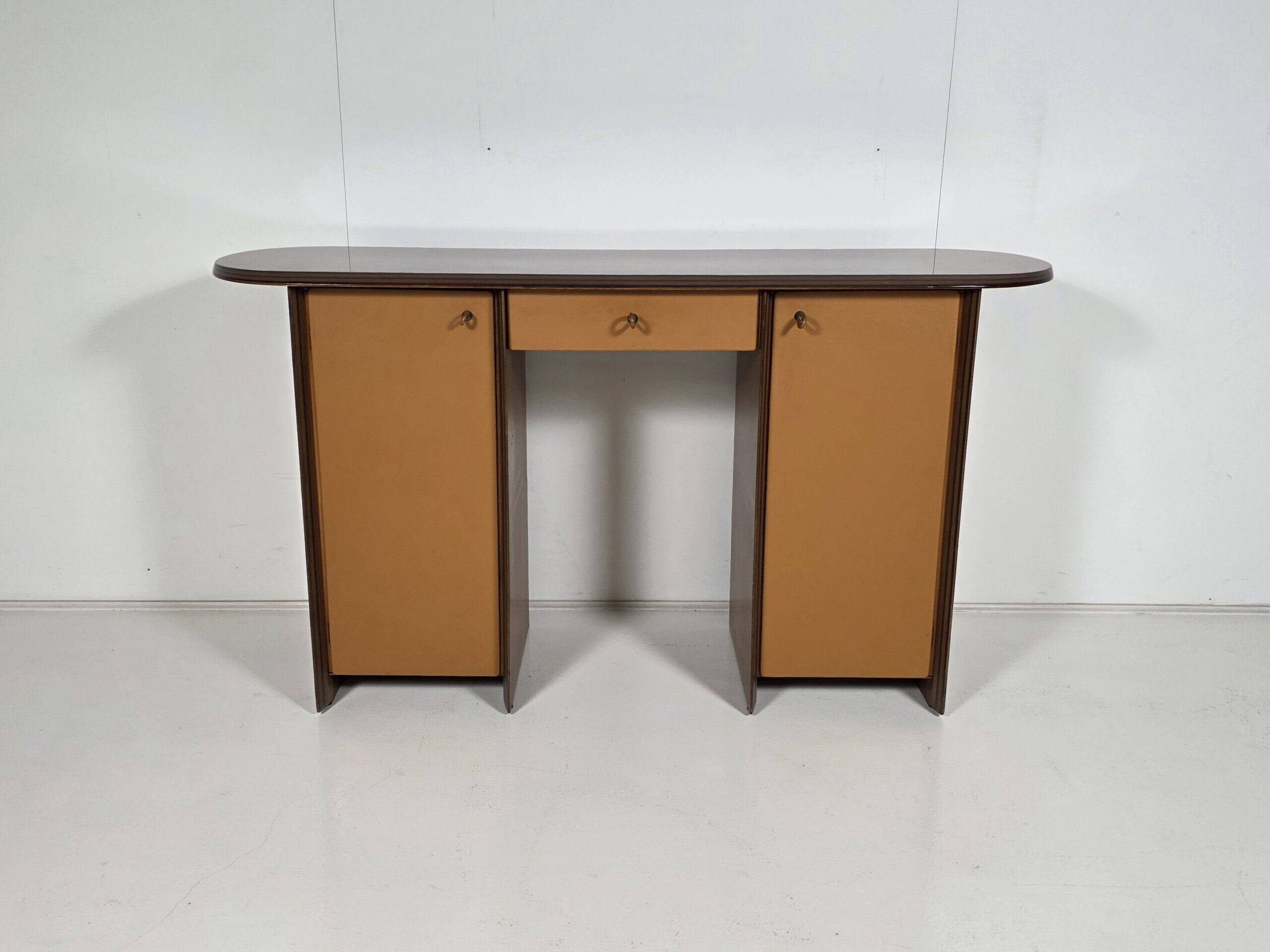 Artona cabinet/desk in walnut and burlwood, Maxalto, Italy, 1970s