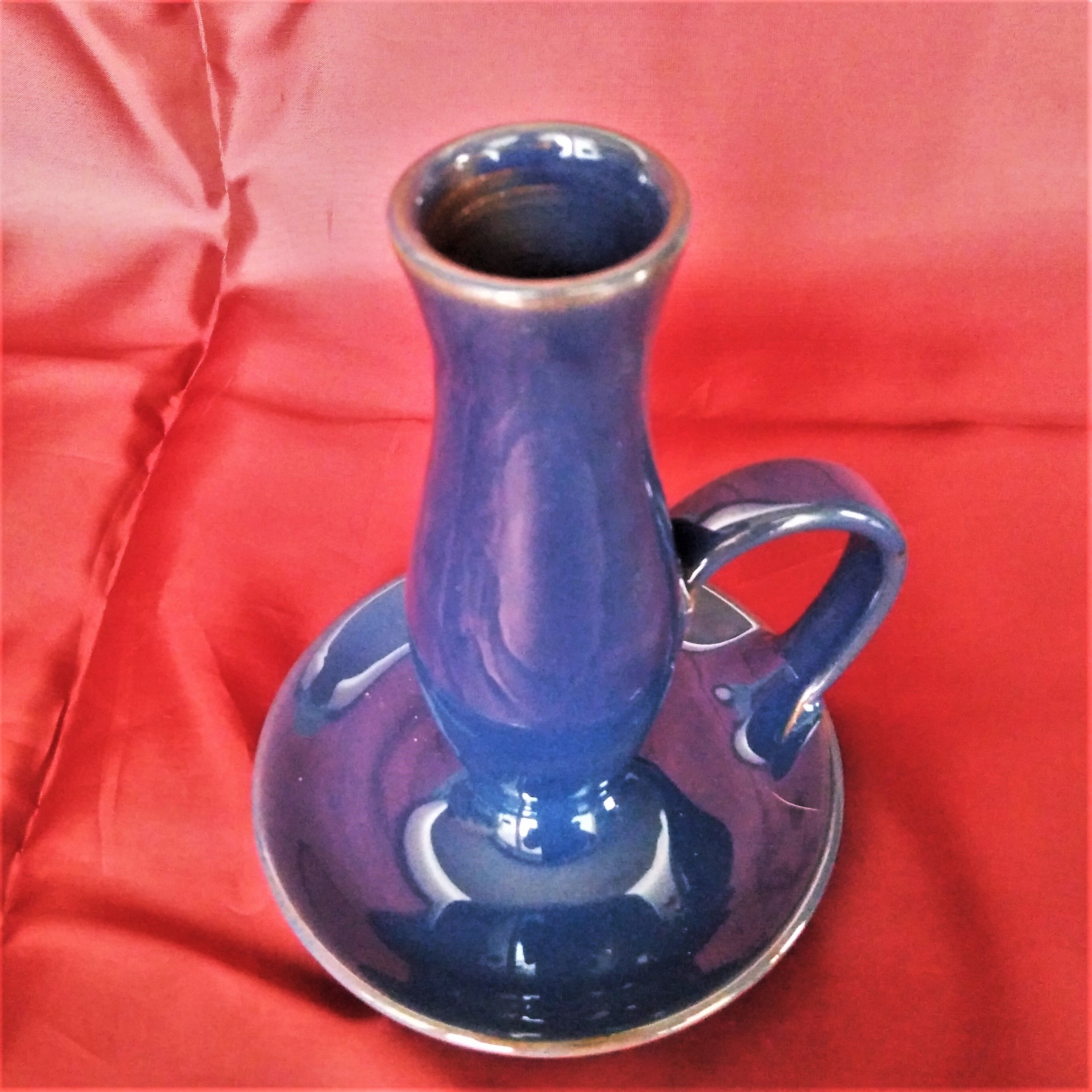 Handmade hand candle holder signed Malarmey vintage 50/60