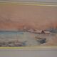 Old watercolor painting of seaside landscape signed H. Jeannolle 19th century