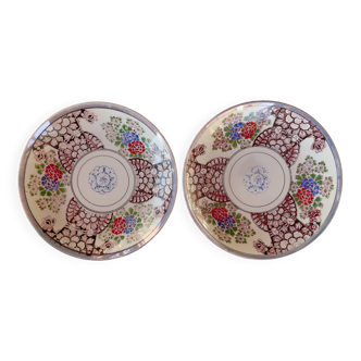 2 large Japanese plates with rare “Inban” decoration