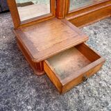 Coiffeuse en bois et miroir triptyque