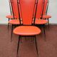 series of 6 Vintage red chairs design COLETTE GUEDEN 60s