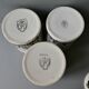 Lot of 3 pots Salins, Lucullus, grey decoration signed, 60s
