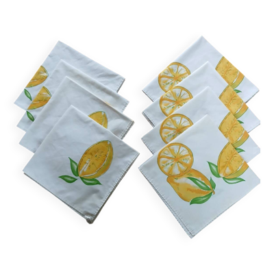 8 serviettes de table Carré Blanc