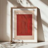 Collage on old paper - abstract art B253 signed eawy