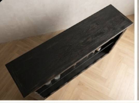 Grand buffet/Patinated black sideboard reinterpreted by Bois de Kan'ell