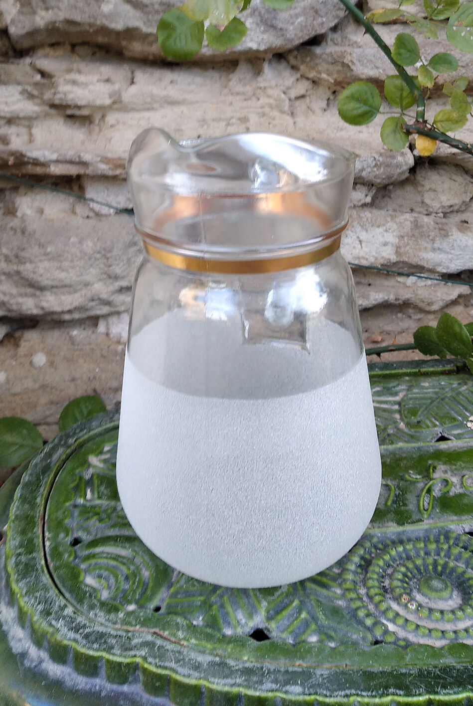 Jug in white granite