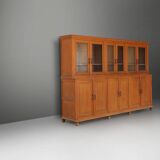 12-Door Monastery or Display Cabinet in Pine, Belgium ca. 1890