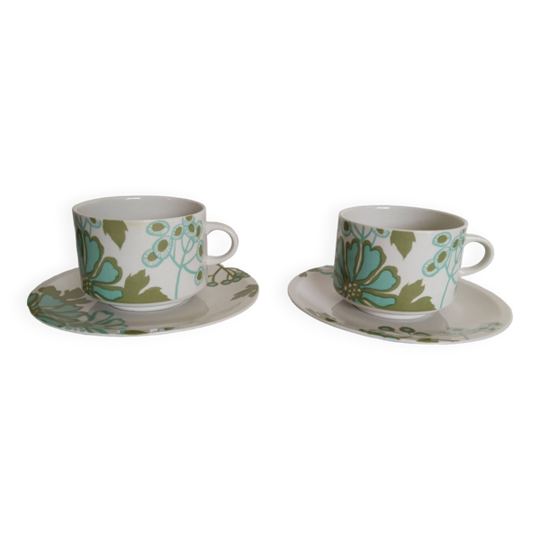 2 Tasses à café/thé en porcelaine ,Villeroy et Boch, modèle Scarlett