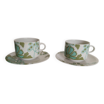 2 Tasses à café/thé en porcelaine ,Villeroy et Boch, modèle Scarlett