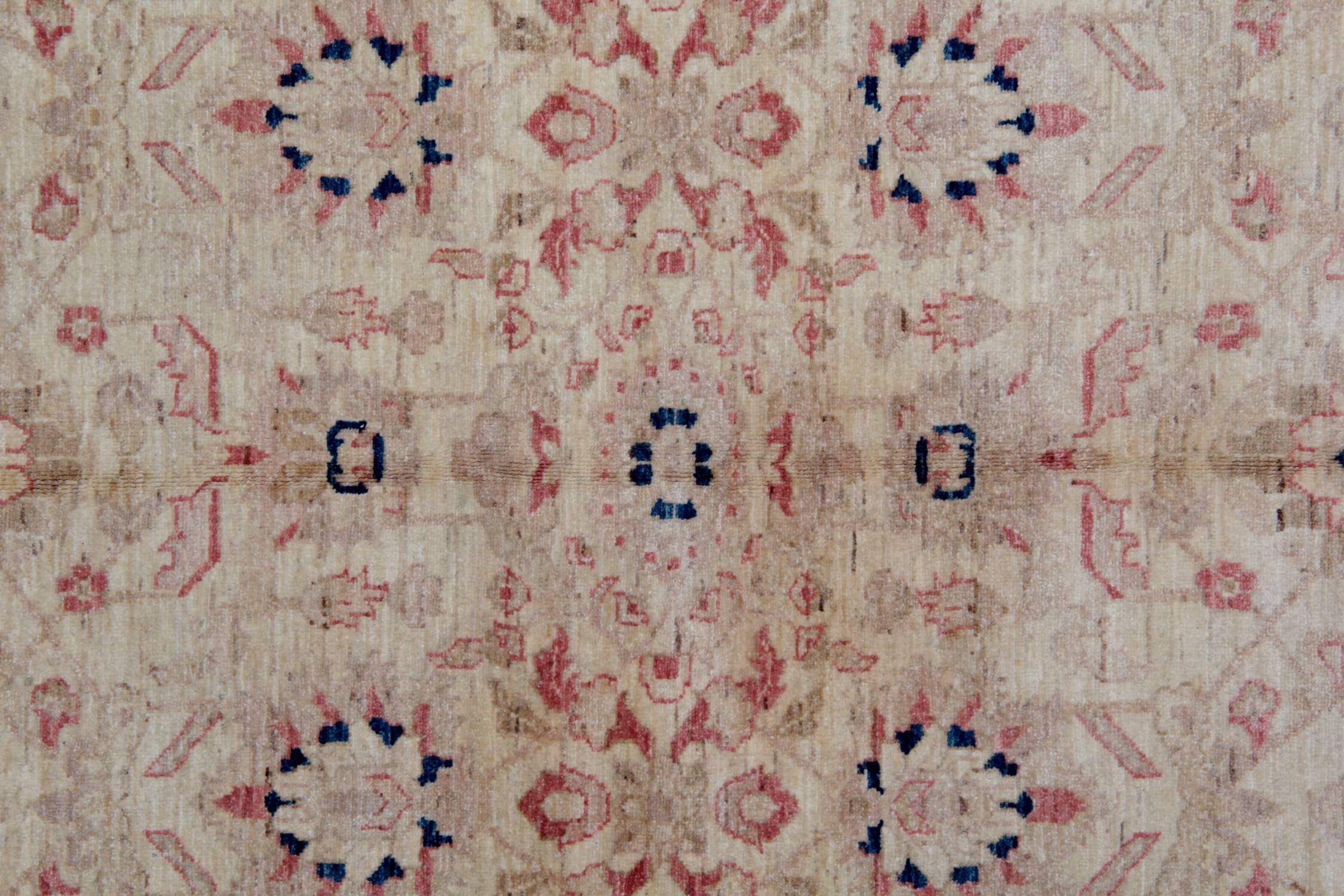 Handknotted Light Blue Rug Cream Wool Floral Zeigler Carpet Home Interior