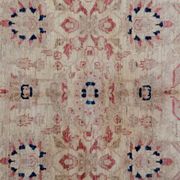 Tapis en laine crème floral Zeigler à nouer à la main, bleu clair, pour intérieur.