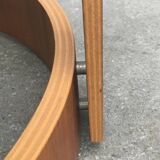 Swiss space-style floor lamp made of plastic and plywood from the 1960s.