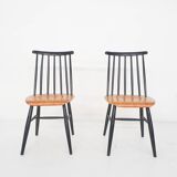 Set of two spindle back chairs, The Netherlands 1960's
