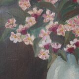 Oil painting on canvas still life bouquet of flowers bohemian countryside