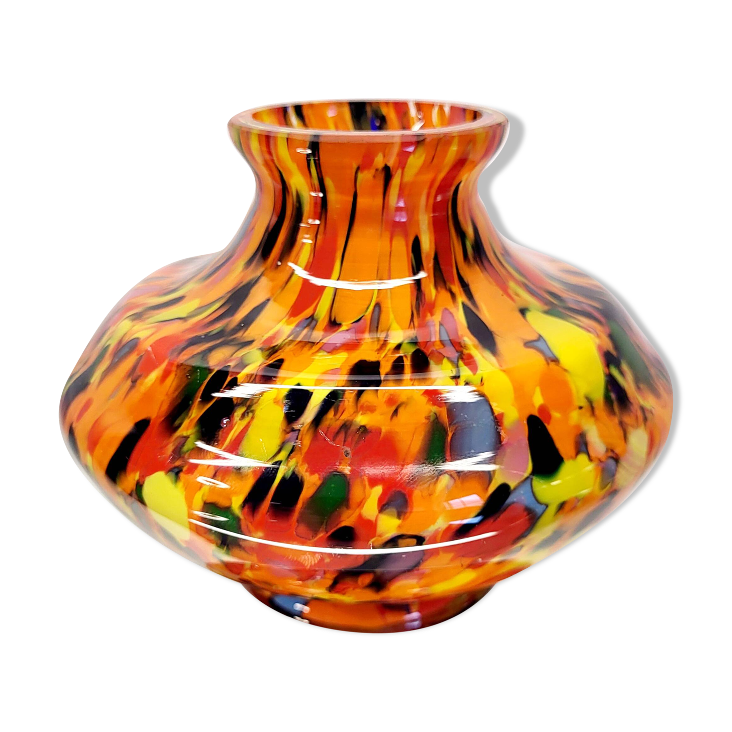 Vaas à éclaboussures Art Déco, Kralik Glas, Tsjechië