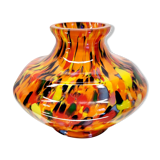 Art Deco spatter vaas, kralik glas, Tsjechië