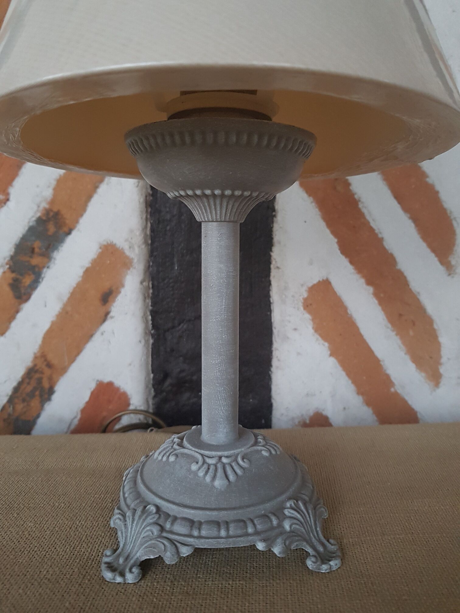 patinated foot bedside lamp