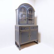 Double-bodied lacquered grey wooden sideboard - one pair available (B)