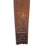 Antique solid wood sculpture statue of the Virgin and Child