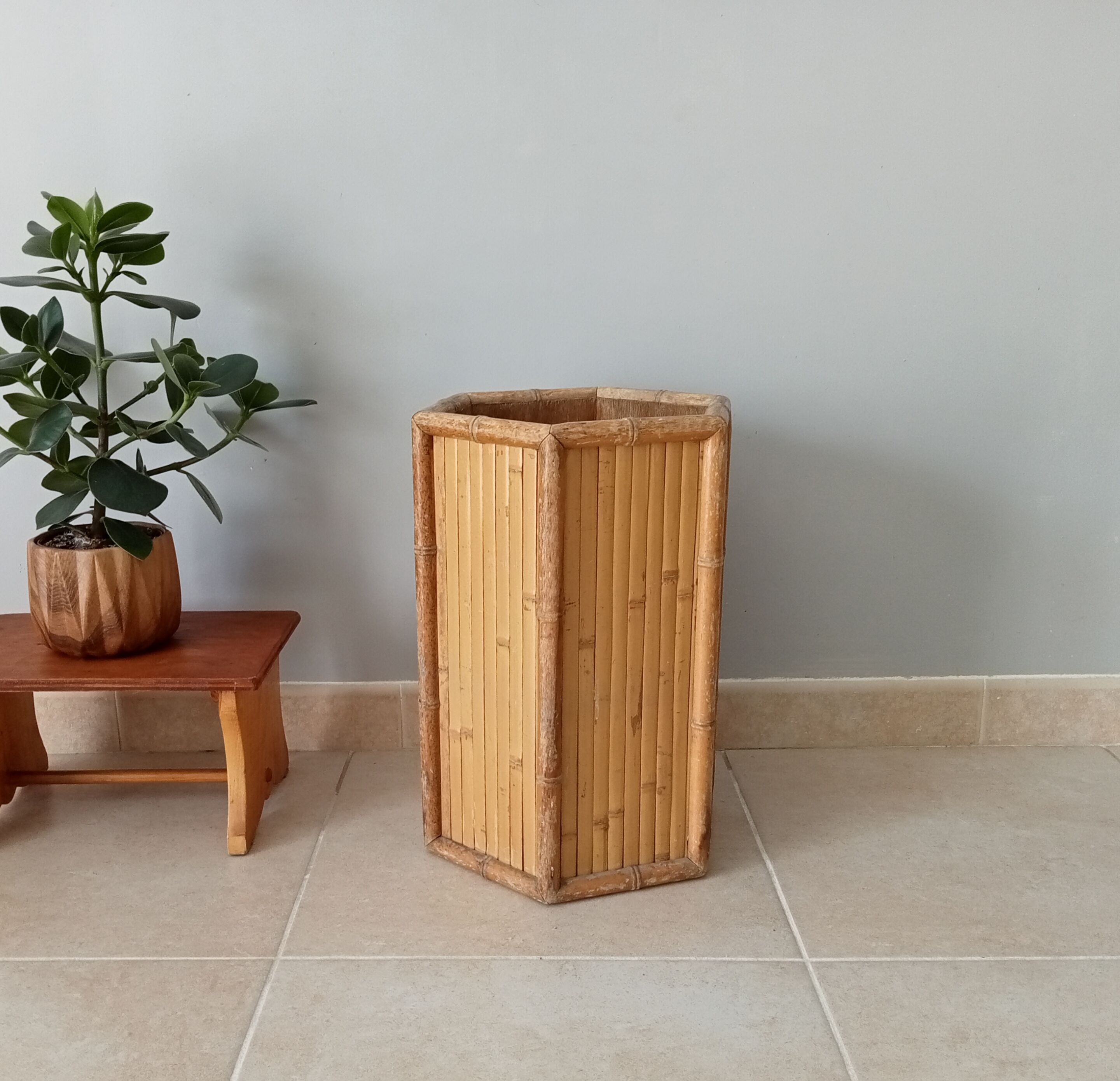 Vintage bamboo side table