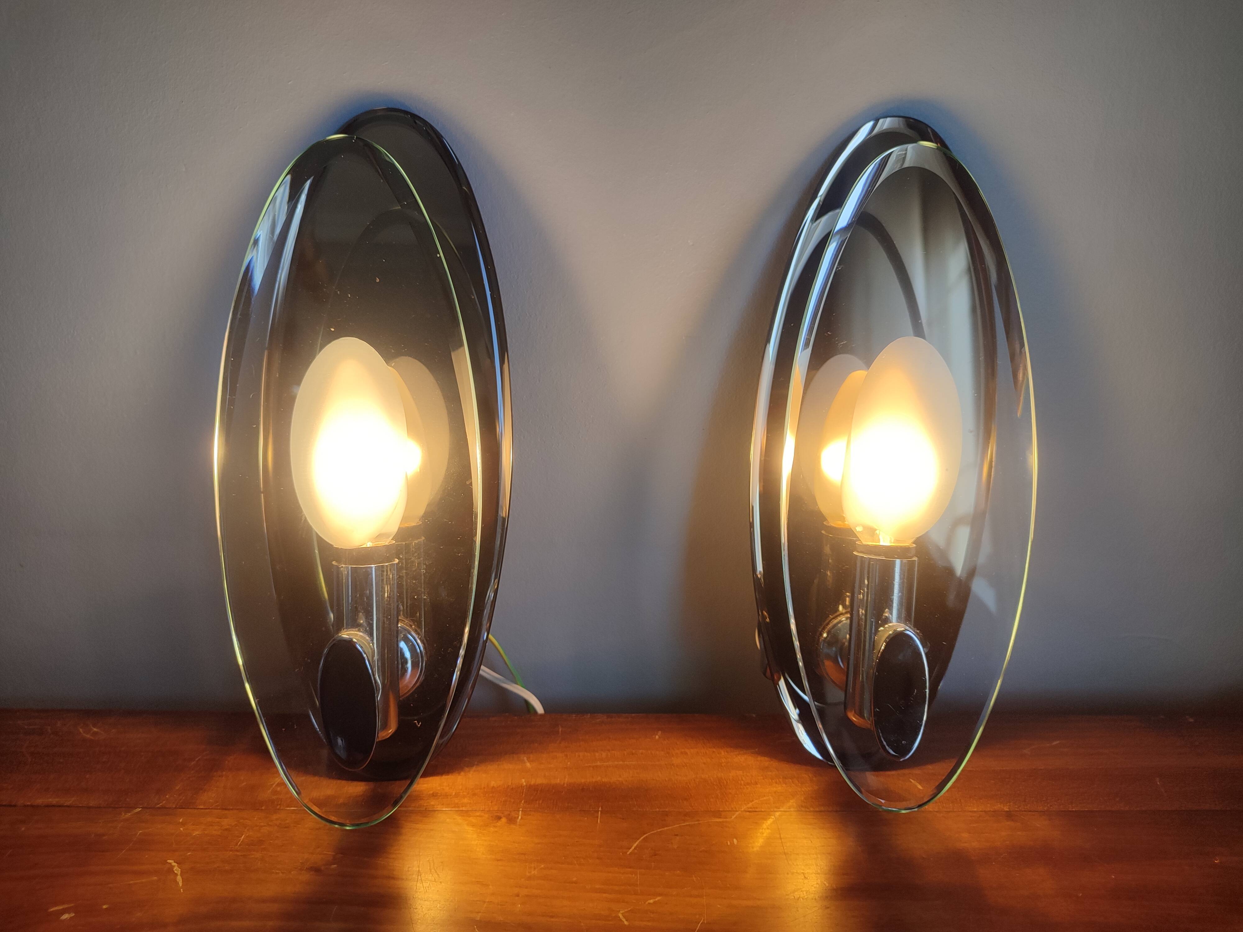 2 vintage Veca wall lights