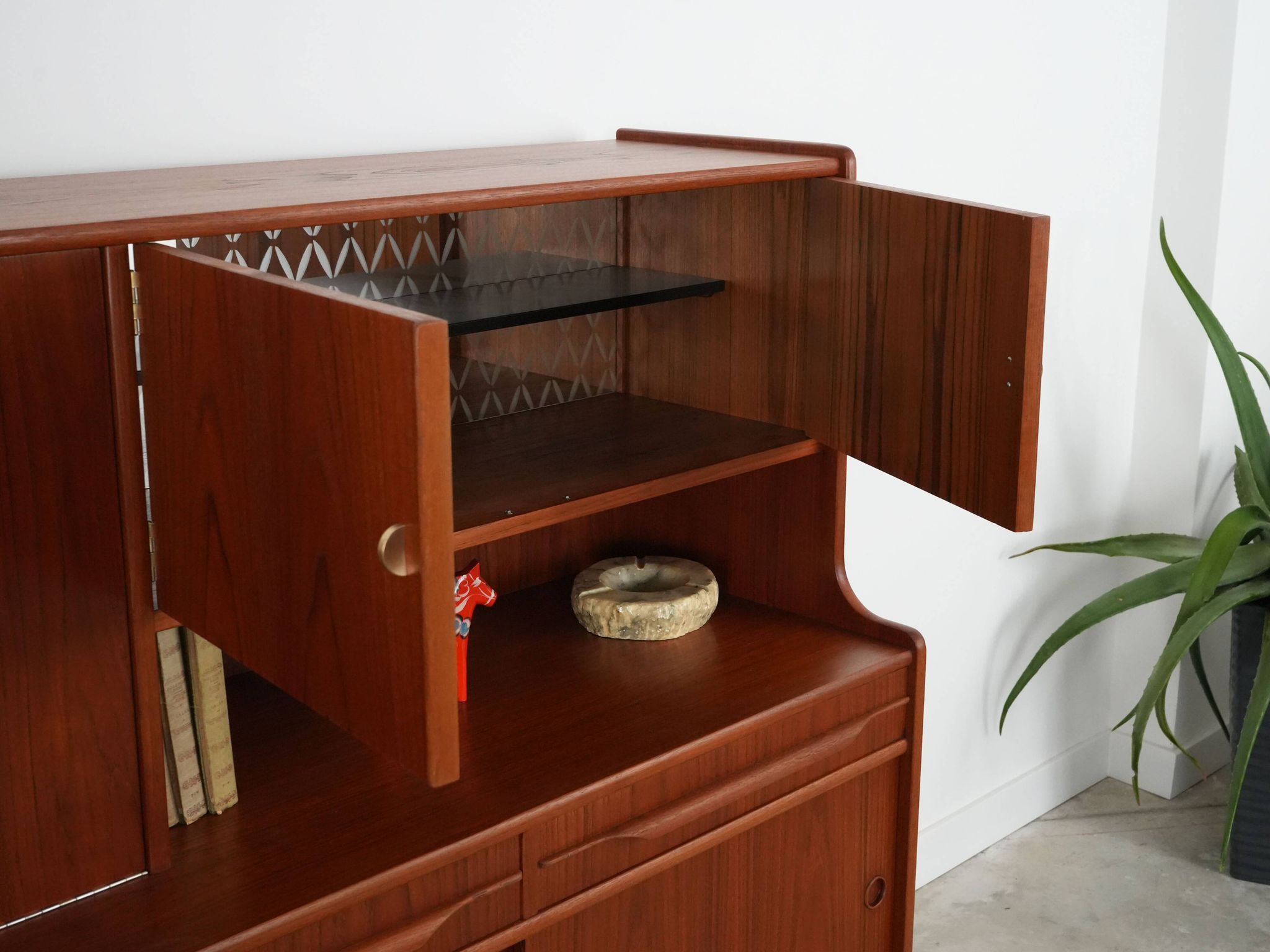 Teak highboard, Danish design, 1960s, production: Denmark