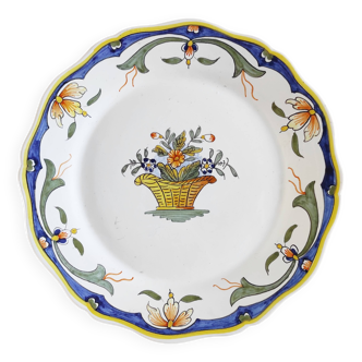 Rouen decor plate with flower basket