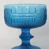 Vintage light blue glass cups set for 6