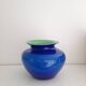 Vase en verre soufflé bleu et vert de Murano