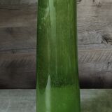 Vase verre bullé vert