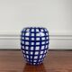 Hand painted blue & white ceramic vase