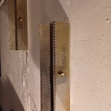 Pair of perforated metal wall lights 1960, 1970