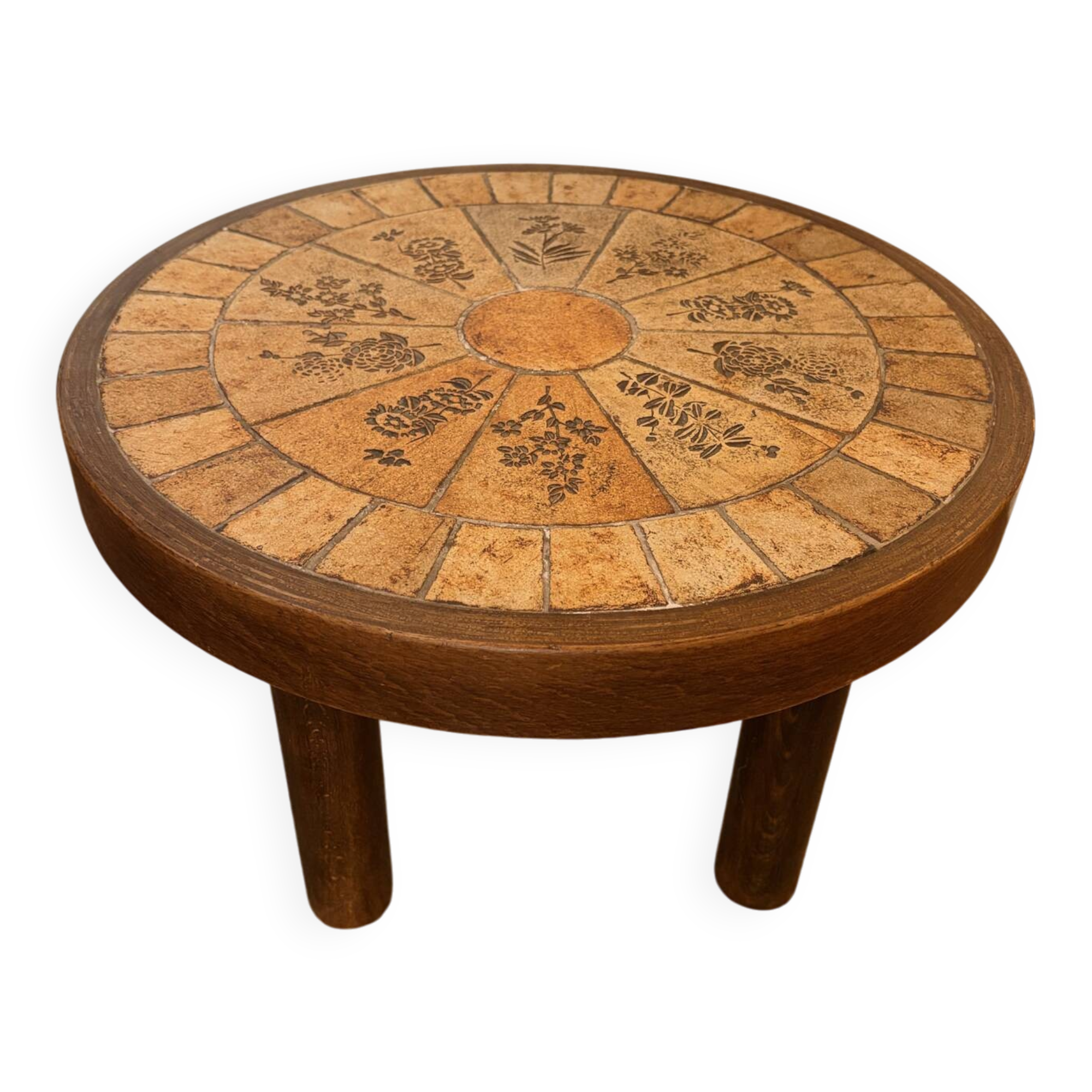 Mini table basse céramique Herbiers Vallauris années 60
