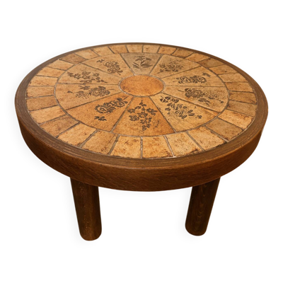 Mini table basse céramique Herbiers Vallauris années 60