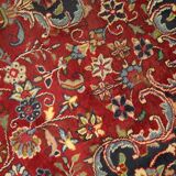 Vintage persian carpet handwoven red wool khorasan area rug- 338x243cm