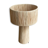 Minimalist raffia bedside table lamp
