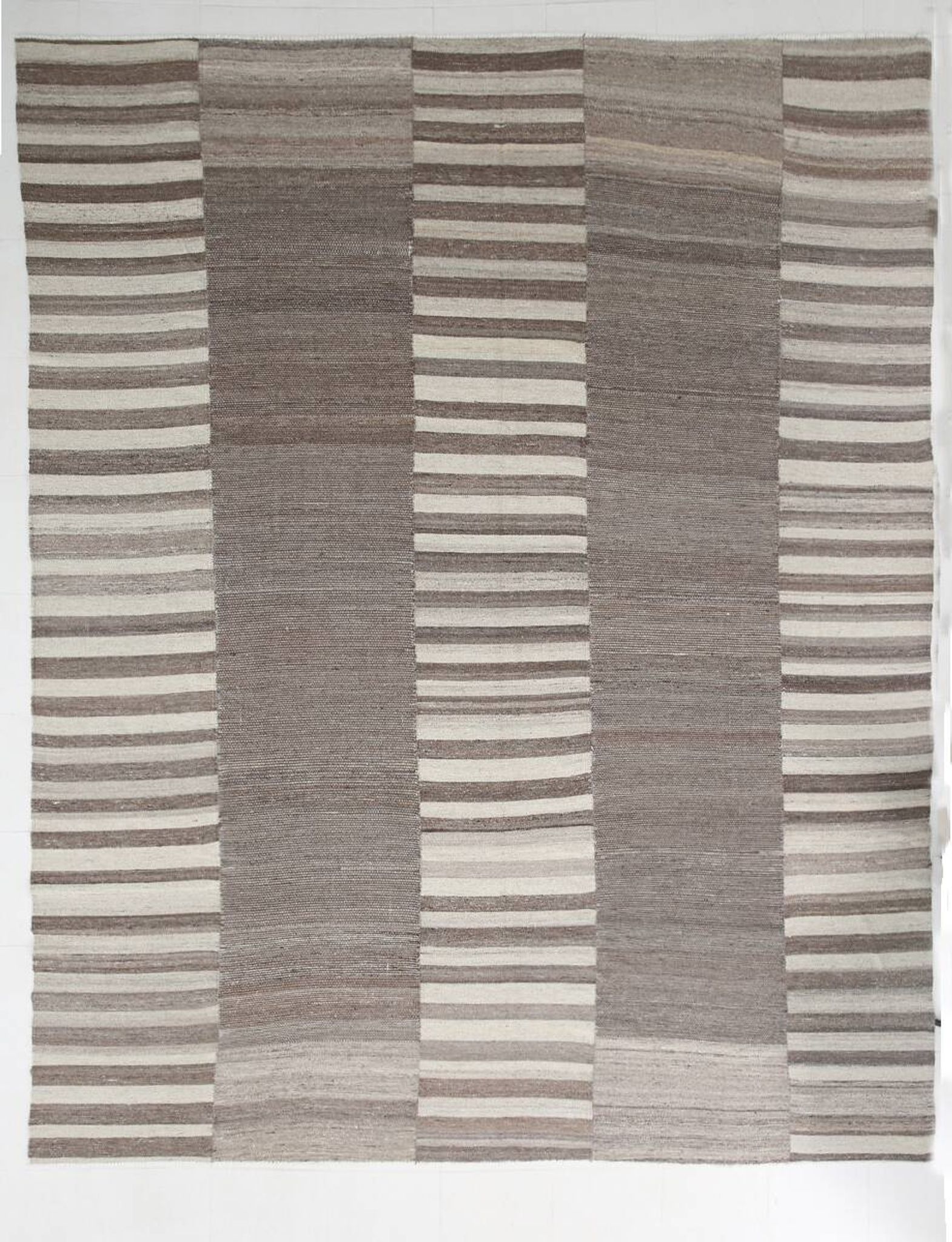 Beige Brown Oversize Vintage Kilim Rug, 322x388Cm