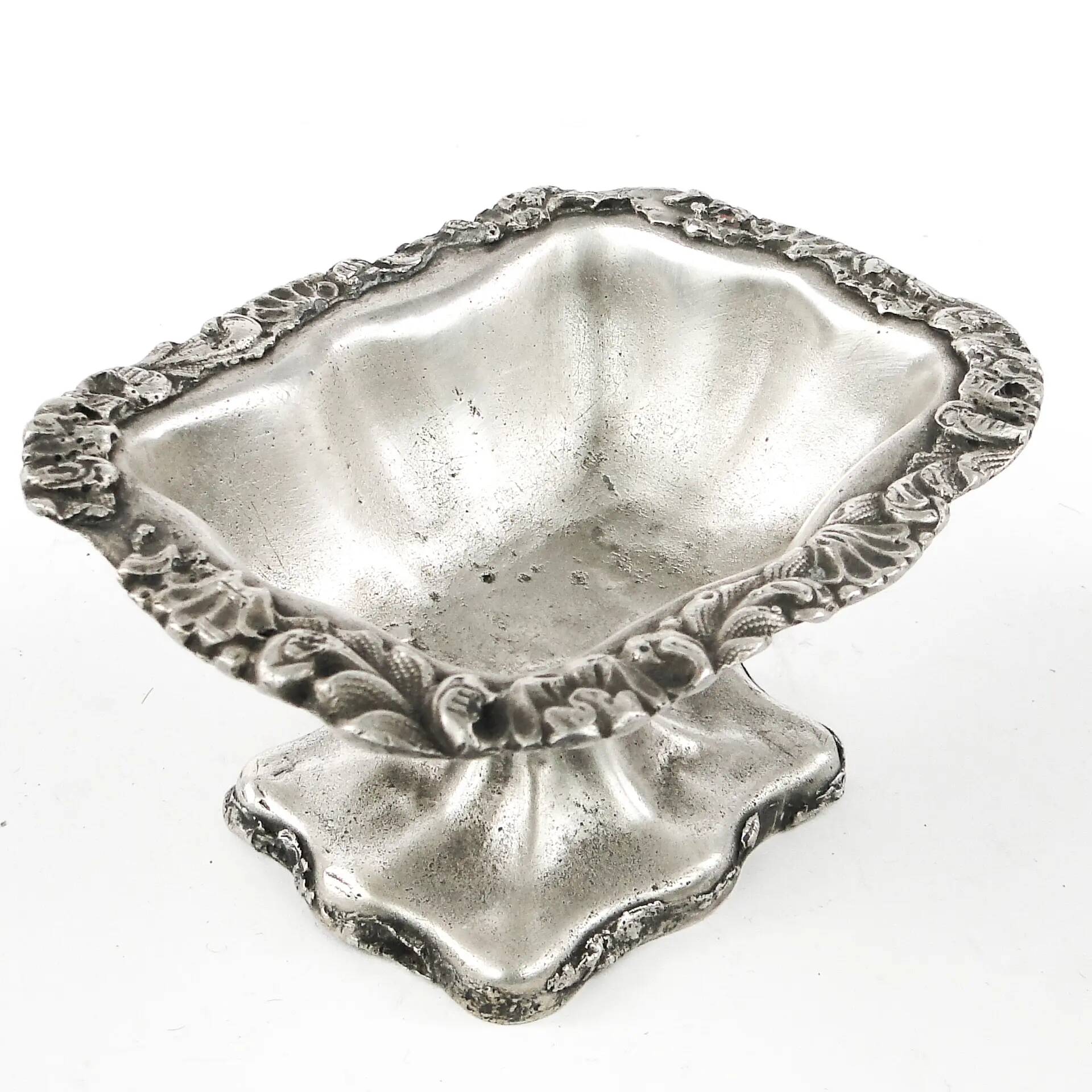 Biedermeier salt cellar, silver-plated copper, Poland, 19th century
