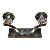 Art Deco wall sconce, brass and Sèvres crystal, light fixture.