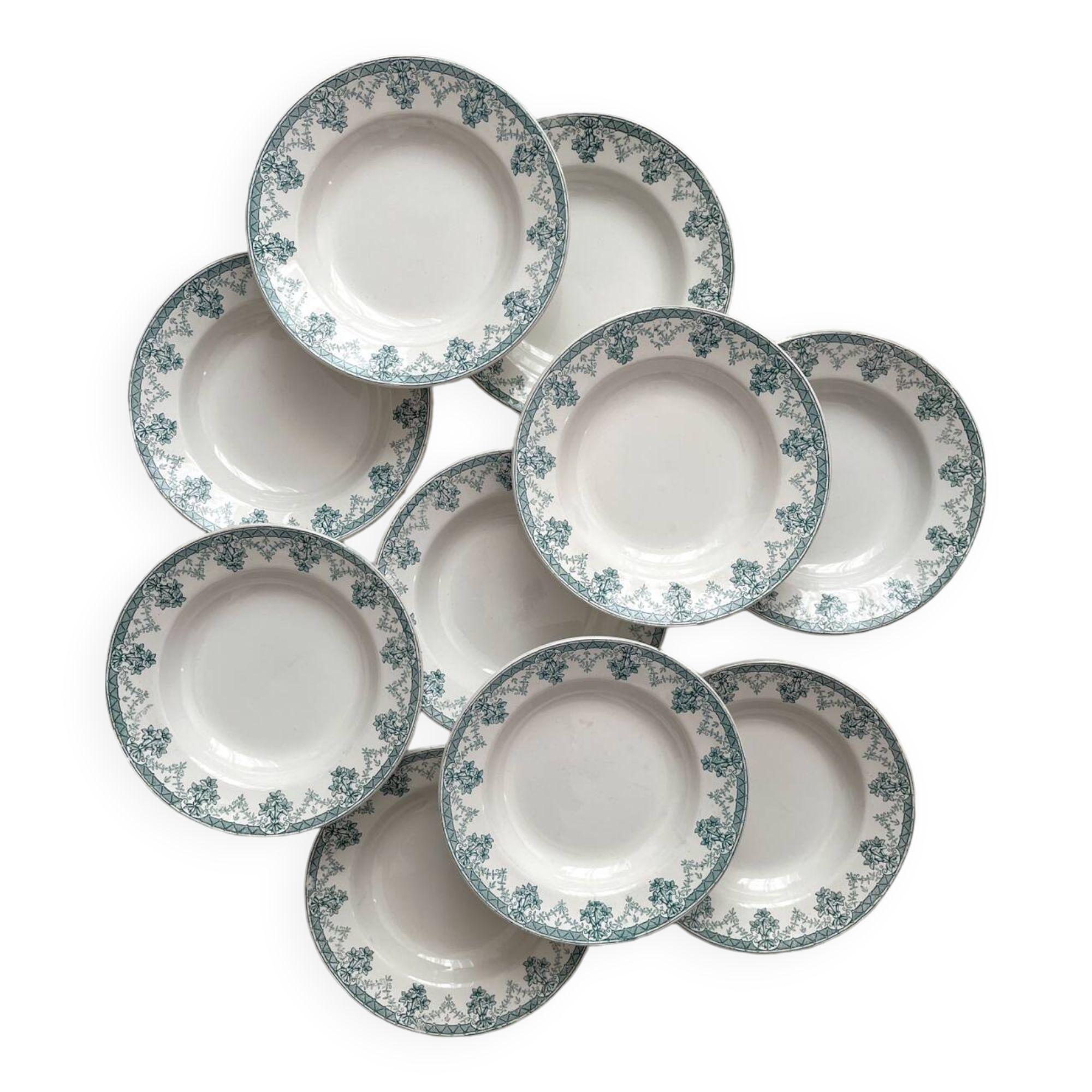 10 earthenware soup plates "Cahors" Saint Amand